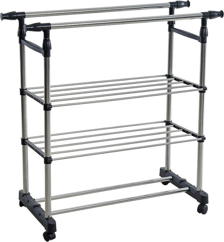 ESTEXO Garderobenständer Kleiderständer Kleiderstange Wäscheständer Rollenständer Rollgarderobe Meta