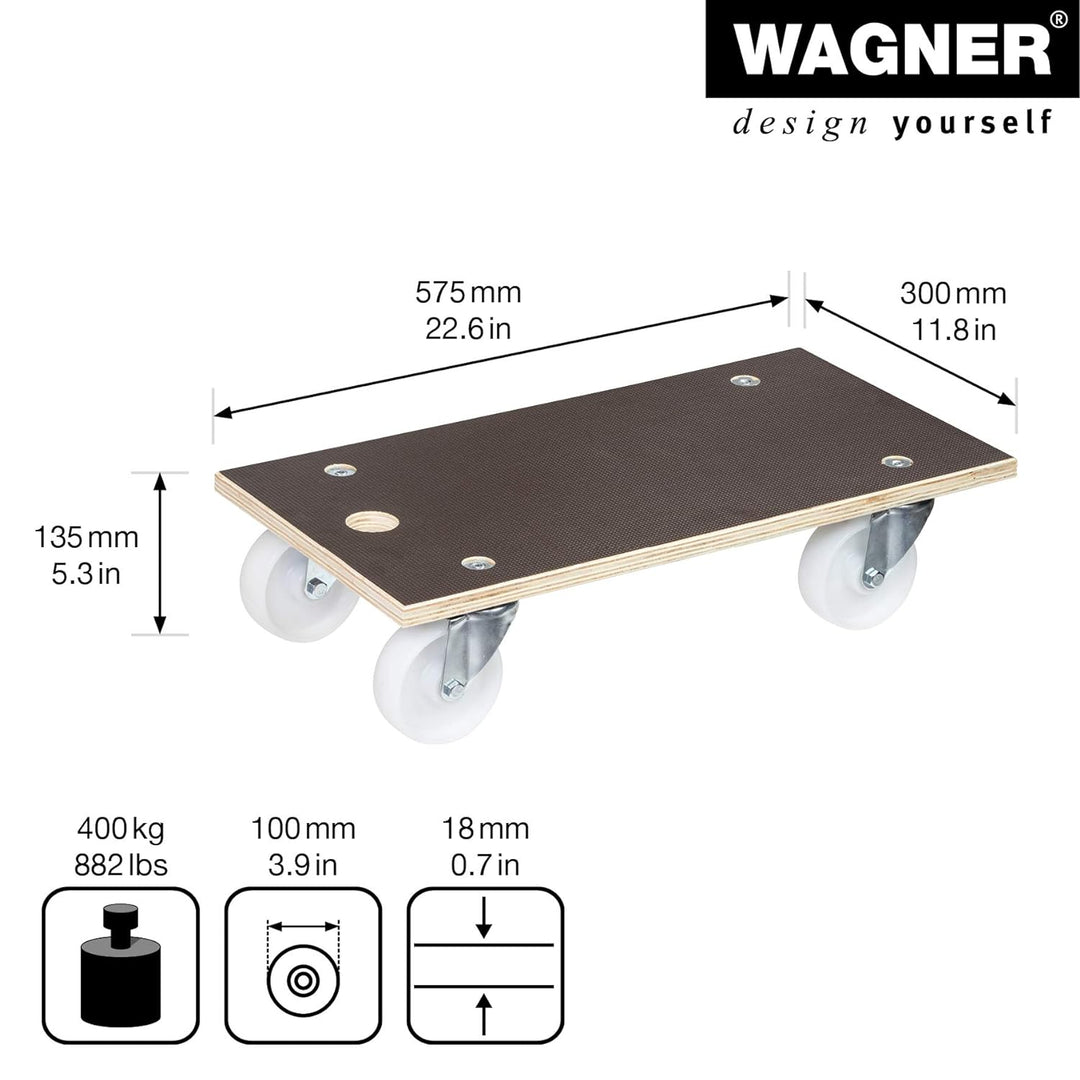 Wagner Transporthilfe MM 1111 I 57,5 x 30 x 13,5 cm - Tragkraft 400 kg - für schwer beladene Kisten,