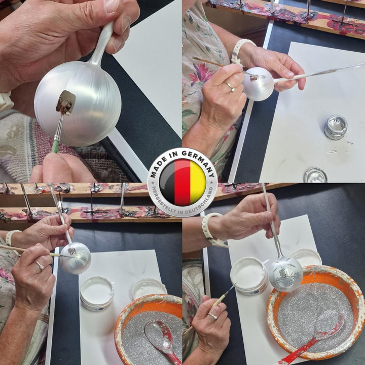 Lauschaer Glas Christbaumschmuck Spitze dunkelrot matt mit Dekor Christbaumschmuck Weihnachtsschmuck