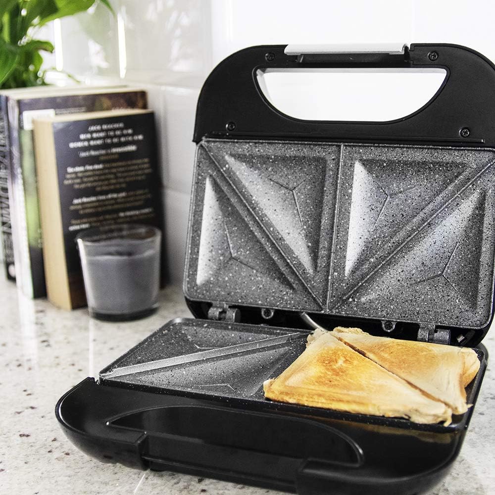 Cecotec Sandwichmaker Rock'nToast Deep Classic, 1000 W, grössere Breite, dreieckige Platten, gleichm