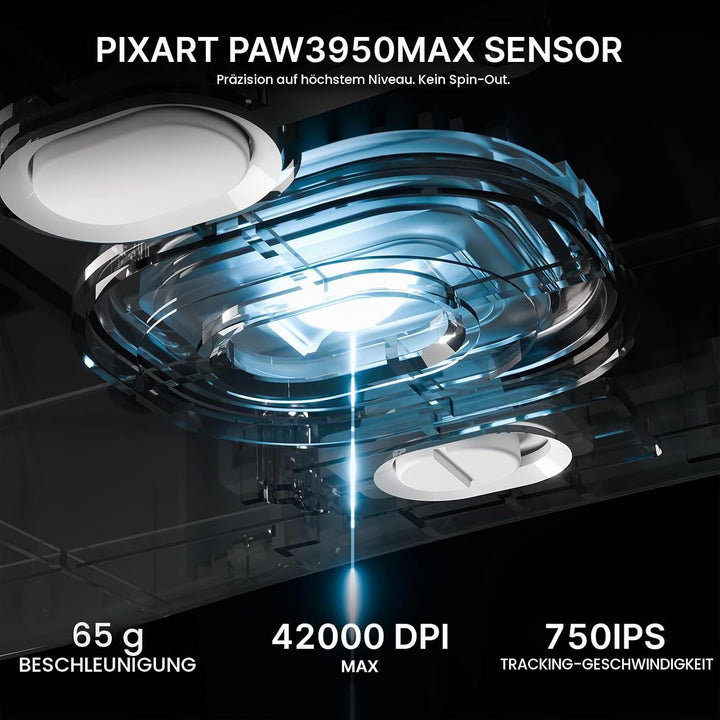 ATTACK SHARK V8 8000Hz Kabellose Gaming-Maus, Nordic 54L15 Chip, PAW3950MAX Sensor, 42000 DPI, 20000