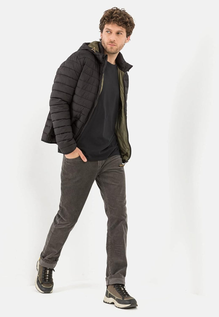 camel active Herren Regular Fit Hose Houston mit Struktur Jeans 31W / 34L Grau, 31W / 34L Grau