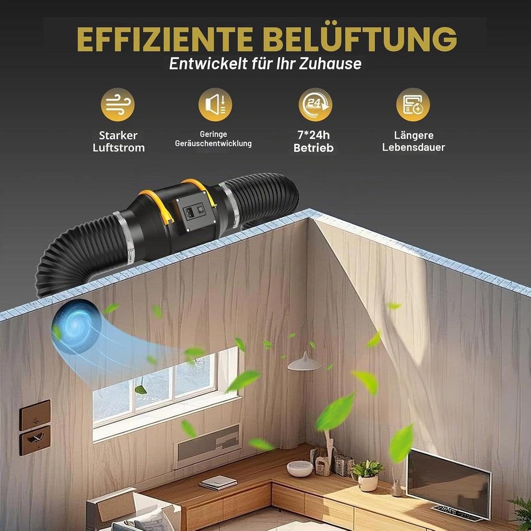 FanGoFast Rauchabzug Rohrventilator 150 mm Inline-Kanalventilator Abluftventilator Rohrlüfter 230 V