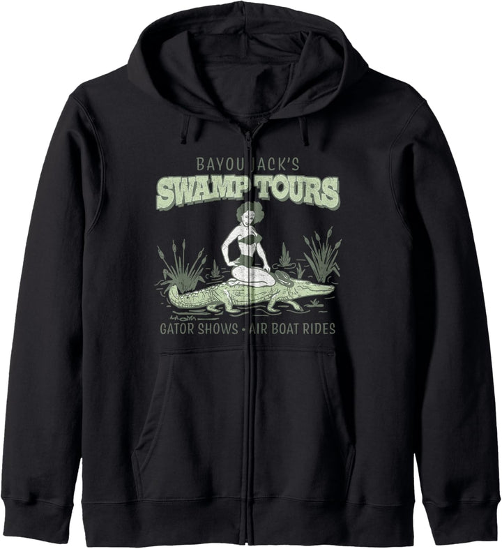 Retro-Pin-Up-Girl Louisiana Swamp tourt durch Vintage Kapuzenjacke