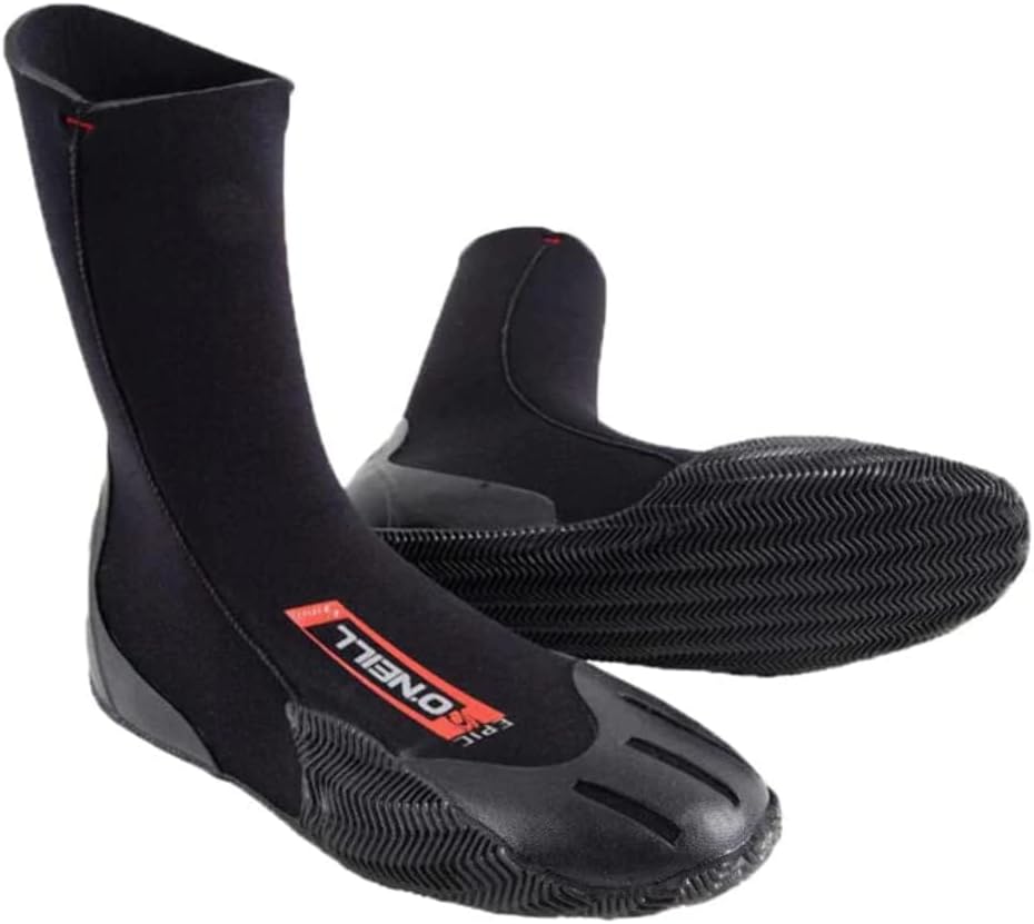 O';Neill Epic 3mm runden Zehen - Schwarz - Leicht - Unisex - Leichter Doppelschicht aus flüssigem Sc