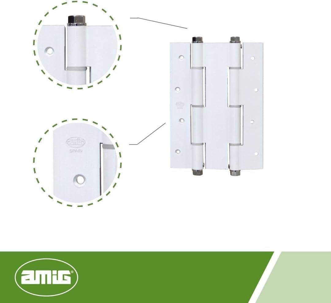 Amig 6589 Doppelscharnier 3035 180 x 1335 x 4 mm, Eisen, Weiss, Weiss