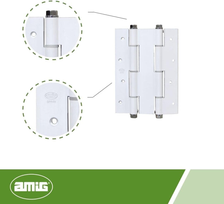 Amig 6589 Doppelscharnier 3035 180 x 1335 x 4 mm, Eisen, Weiss, Weiss