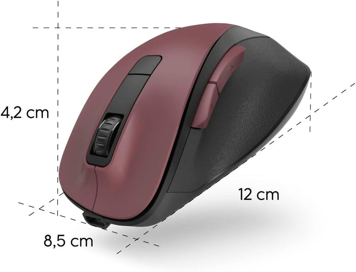 Hama ergonomische Maus (Funkmaus, 6 Tasten, 2,4GHz, BlueWave, 800/1200/1600dpi, optische Maus kabell