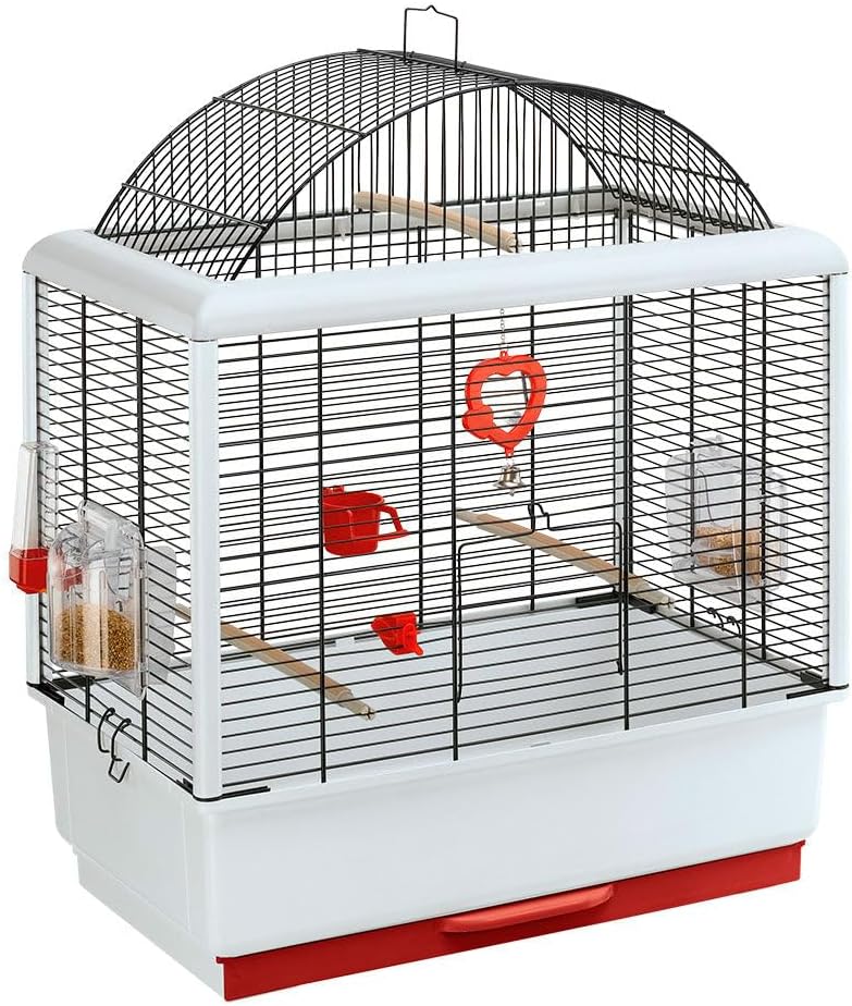 Ferplast Vogelkäfig Wellensittich Käfig Exotenkäfig, inkl. Vogelspielzeug, Vogel-Futternapf, Vogel-S