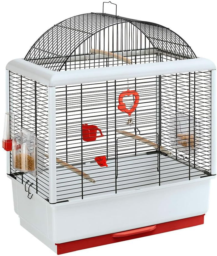 Ferplast Vogelkäfig Wellensittich Käfig Exotenkäfig, inkl. Vogelspielzeug, Vogel-Futternapf, Vogel-S