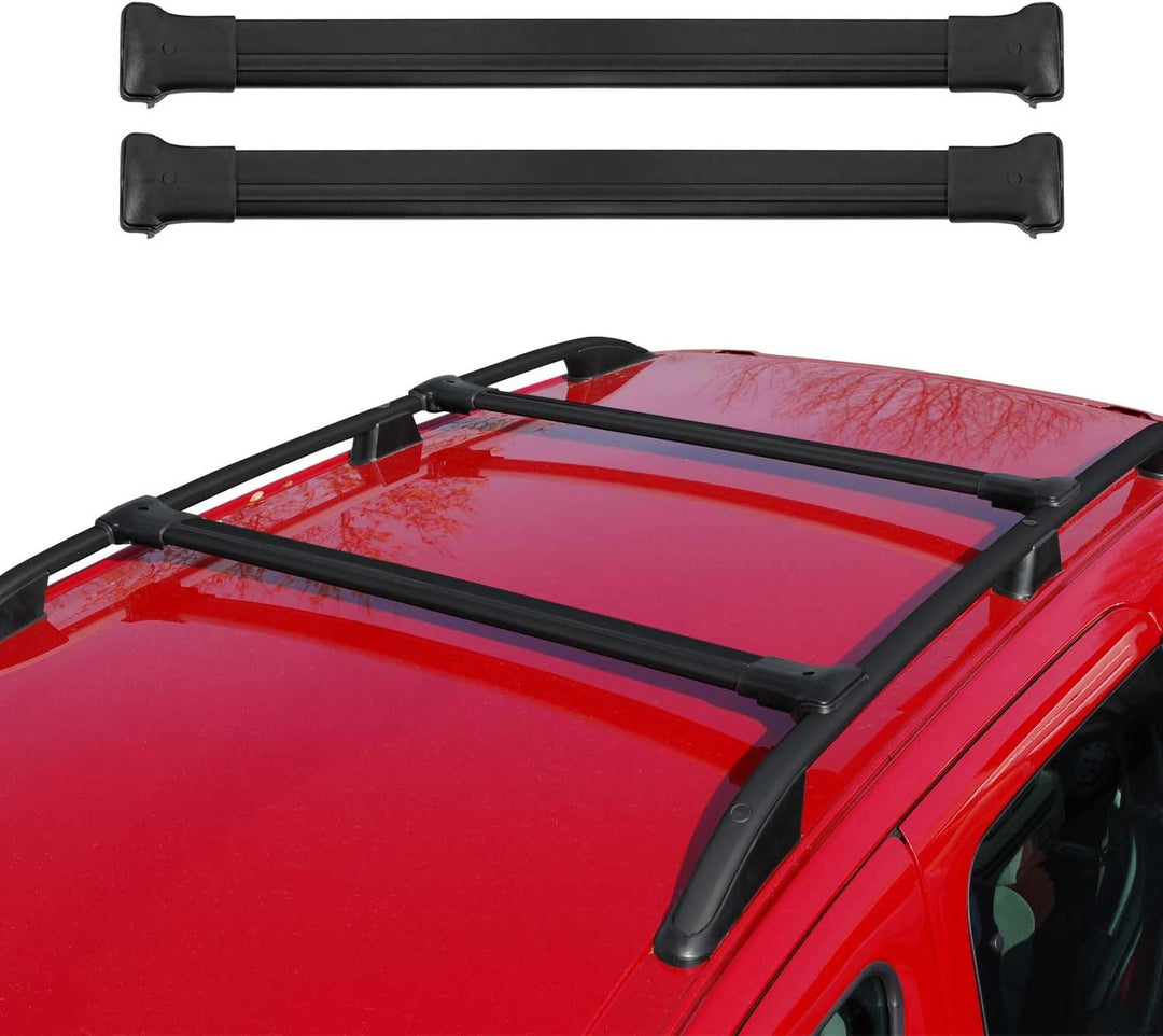 OMAC Dachträger Gepäckträger kompatibel mit VW Caddy 2003-2020 Relingträger Aluminium Schwarz 2X, Sc