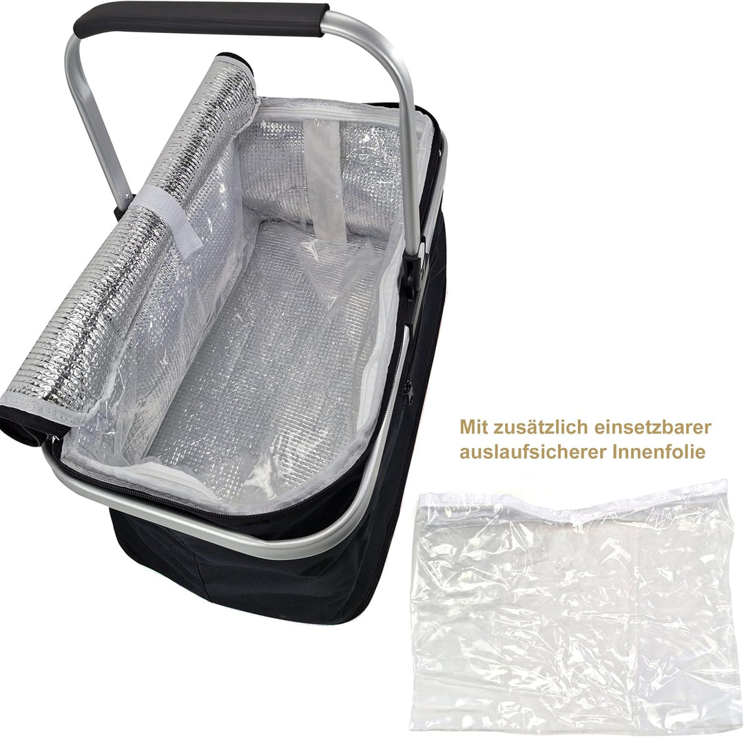 24L Einkaufskorb Gross Isolierkorb Kühlkorb Kühltasche Picknickkorb Thermotasche Kühltasche Thermo T