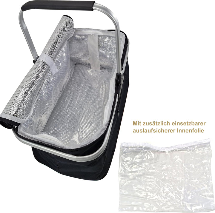 24L Einkaufskorb Gross Isolierkorb Kühlkorb Kühltasche Picknickkorb Thermotasche Kühltasche Thermo T