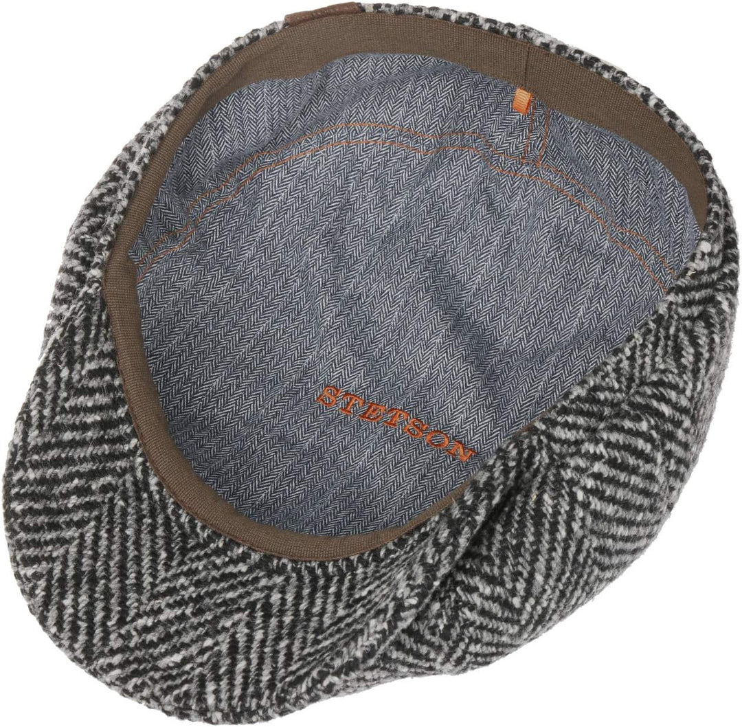 Stetson Herren Schurwoll-Fischgräten-Hutteras-Mütze 61 Schwarz