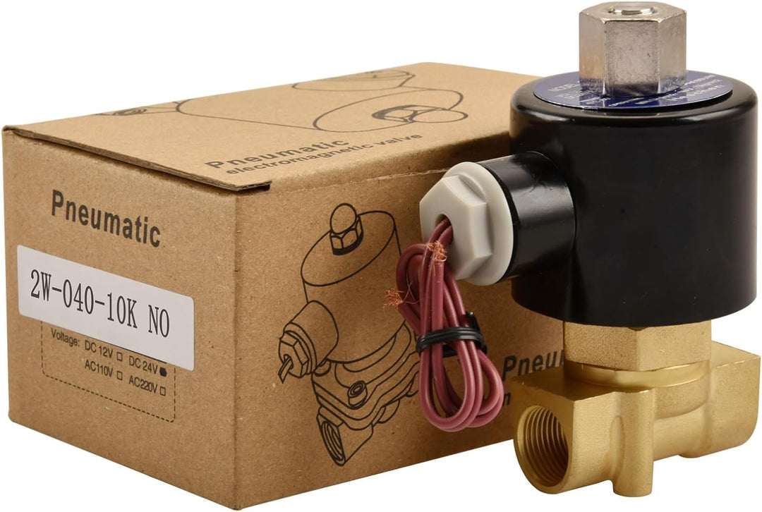 Heschen Elektrisches Magnetventil aus Messing, 2W-040-10K, PT3/8'', DC24V, Direktbetätigung für Wass