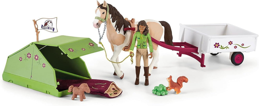 schleich 42533 HORSE CLUB Sarahs Campingausflug, 23 Teile Spielset mit schleich Pferde Figur, vollbe