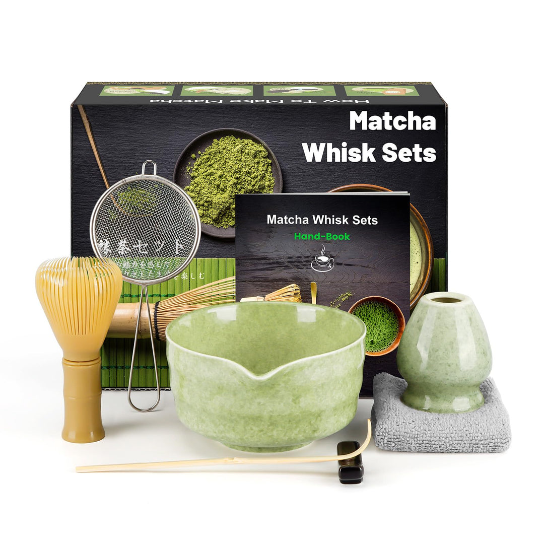 Matcha Set Japanisches Matcha Set mit Matcha Besen, Matcha Schale aus Keramik, Matcha Löffel, Harz M