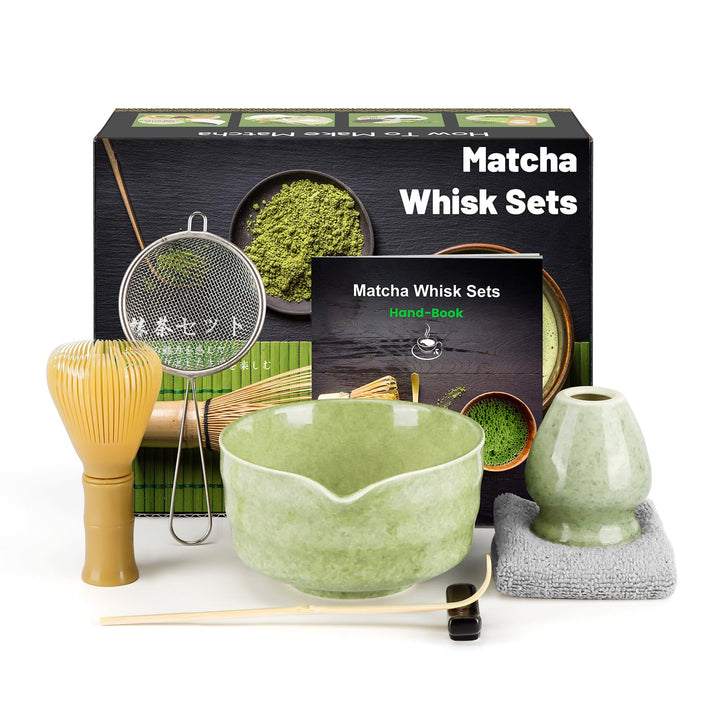 Matcha Set Japanisches Matcha Set mit Matcha Besen, Matcha Schale aus Keramik, Matcha Löffel, Harz M