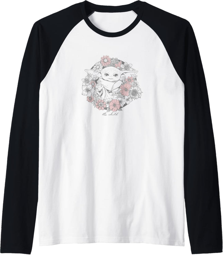 Star Wars: The Mandalorian Grogu The Child Floral Wreath Raglan