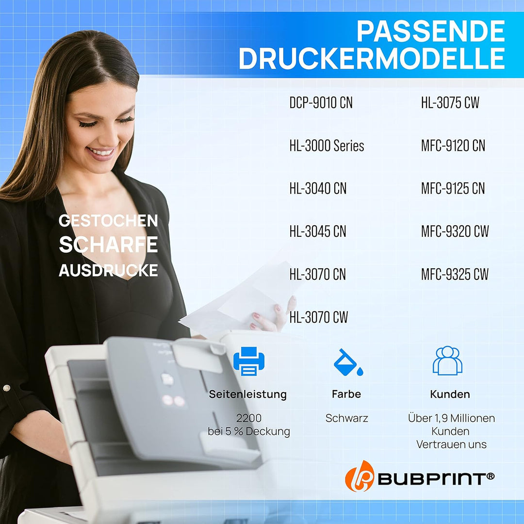 Bubprint Toner kompatibel als Ersatz für Brother TN-230BK TN-230 für DCP-9010CN HL-3040CN HL-3045CN