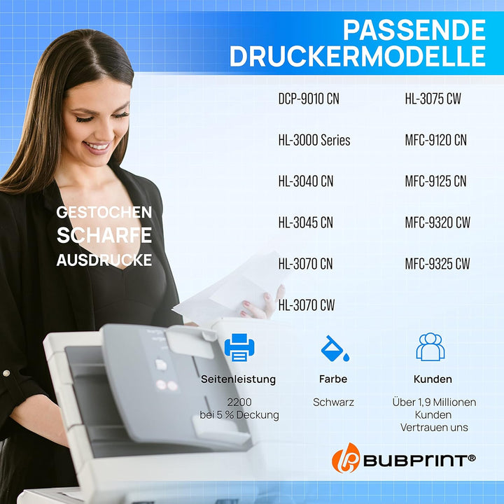 Bubprint Toner kompatibel als Ersatz für Brother TN-230BK TN-230 für DCP-9010CN HL-3040CN HL-3045CN
