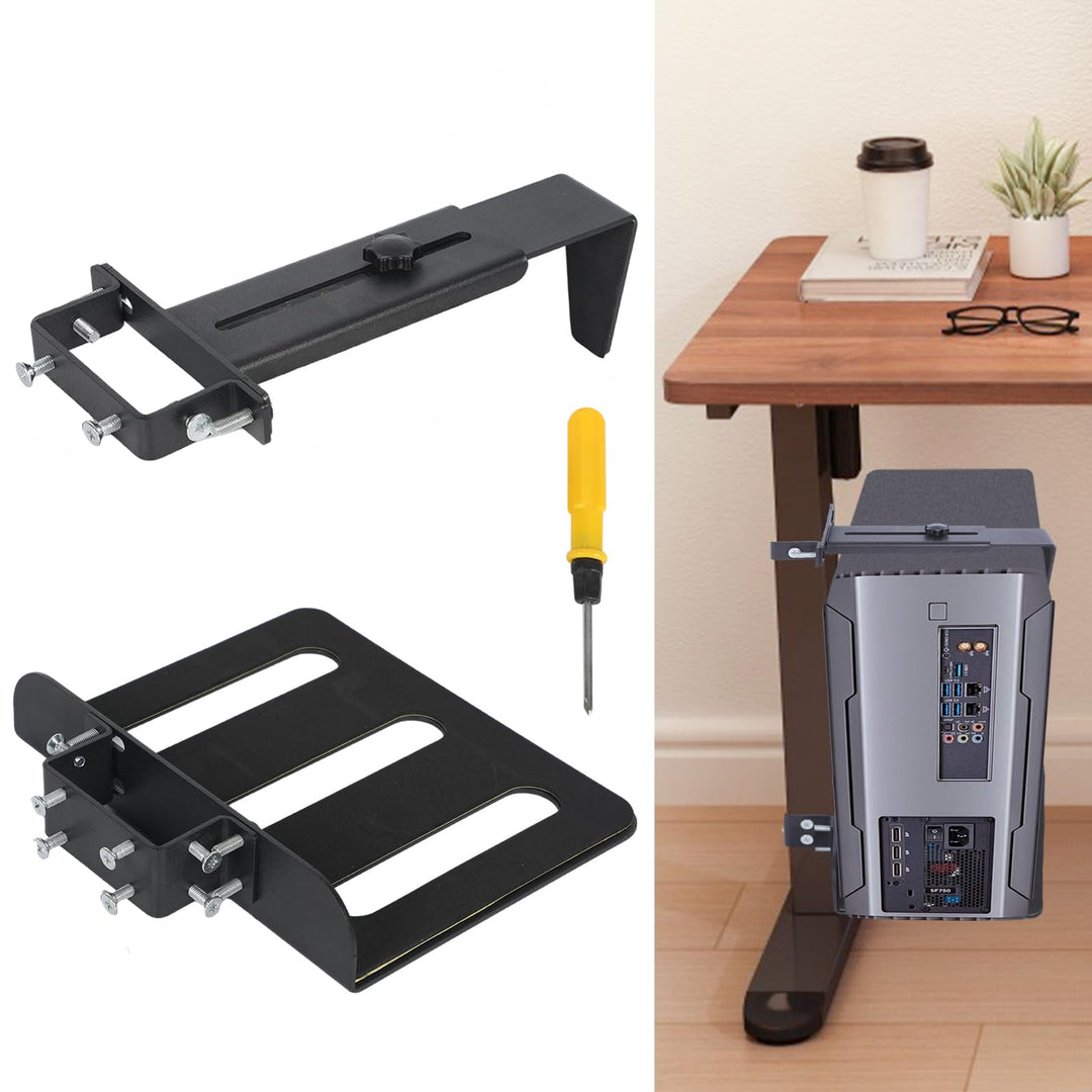PC Halterung Unter Schreibtisch, ohne Bohren, 20kg Kapazität, verstellbare Höhe und Breite, Klemm Ti