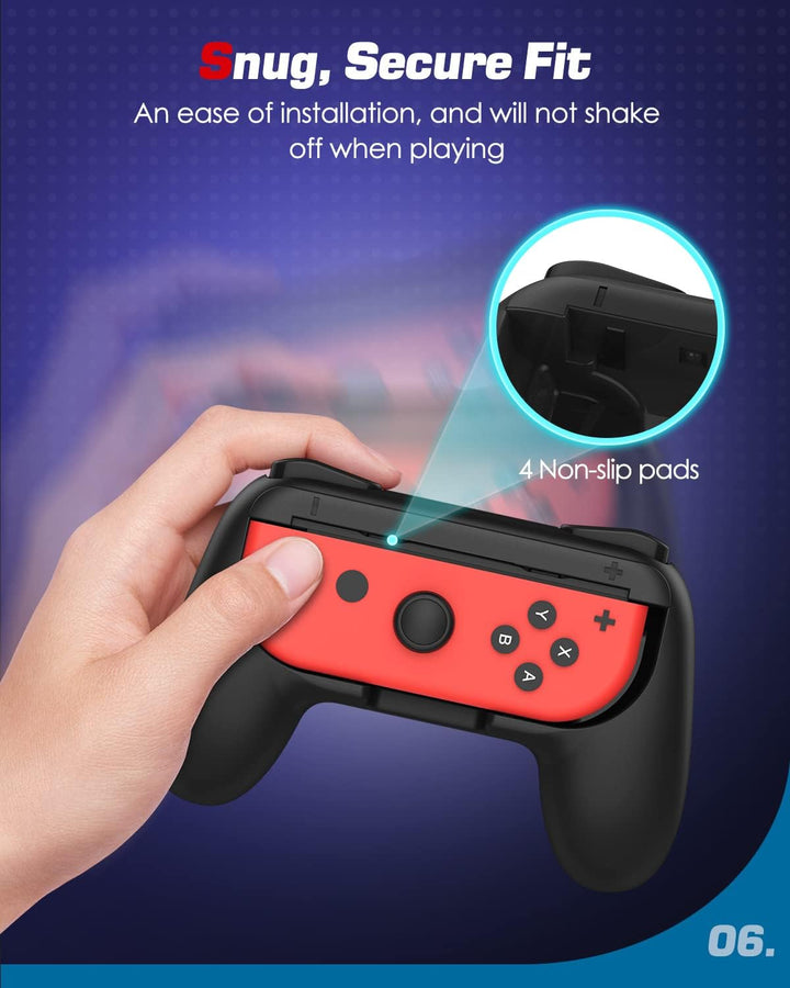 MoKo Switch Joy Con Grip Kompatibel mit Nintendo Switch/Switch OLED Modell, [2 Stück] Griff Halterun