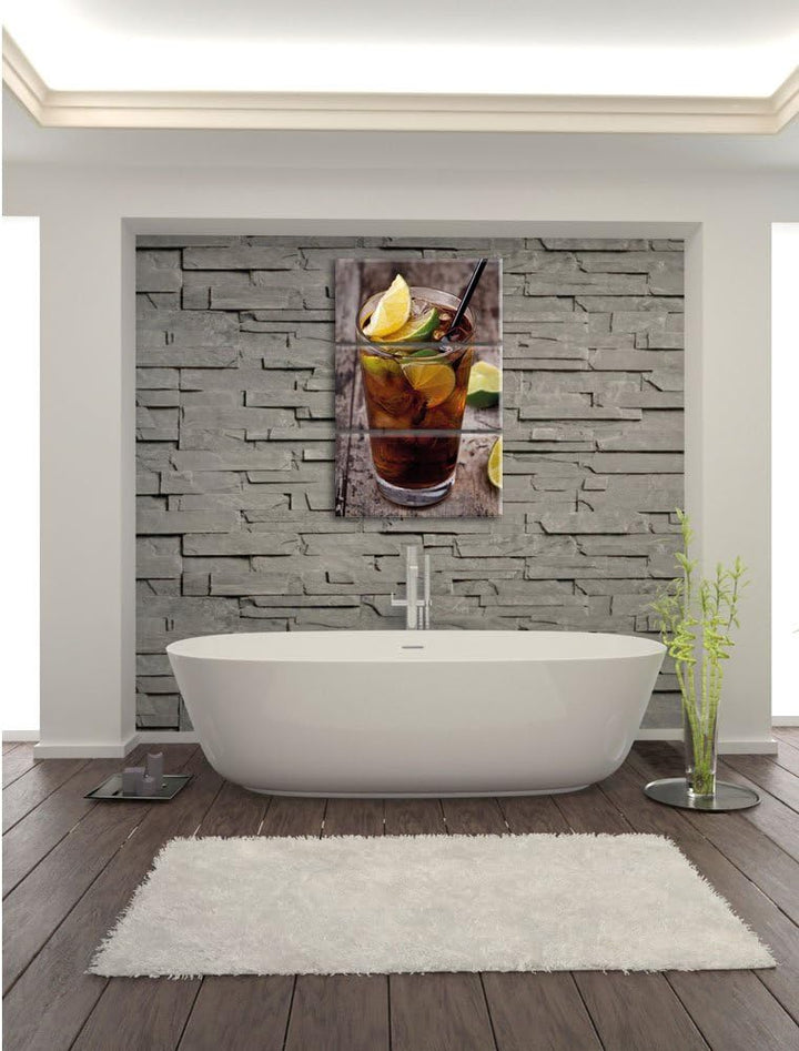 Pixxprint Cuba Libre Original als Leinwandbild | Grösse: 3 Teilig (120x80) | Wandbild| Kunstdruck |