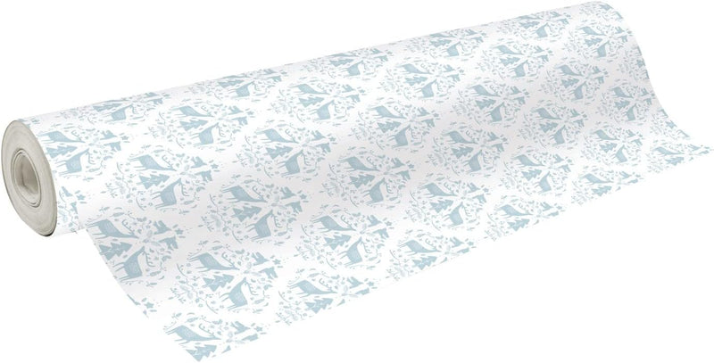 Clairefontaine 202056C - Rolle Geschenkpapier Excellia, 50m x 70cm, 80g, 1 Rolle, Lagom Blau / Weiss