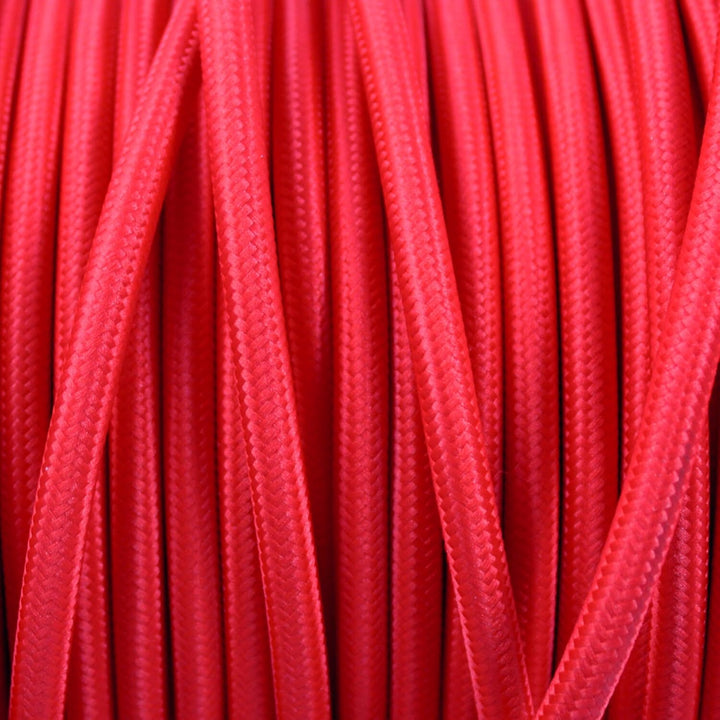 smartect Textilkabel 3-Adrig (3 x 0.75 mm²) Rot, 10 Meter | Vintage Lampenkabel Stoff, Stromkabel te