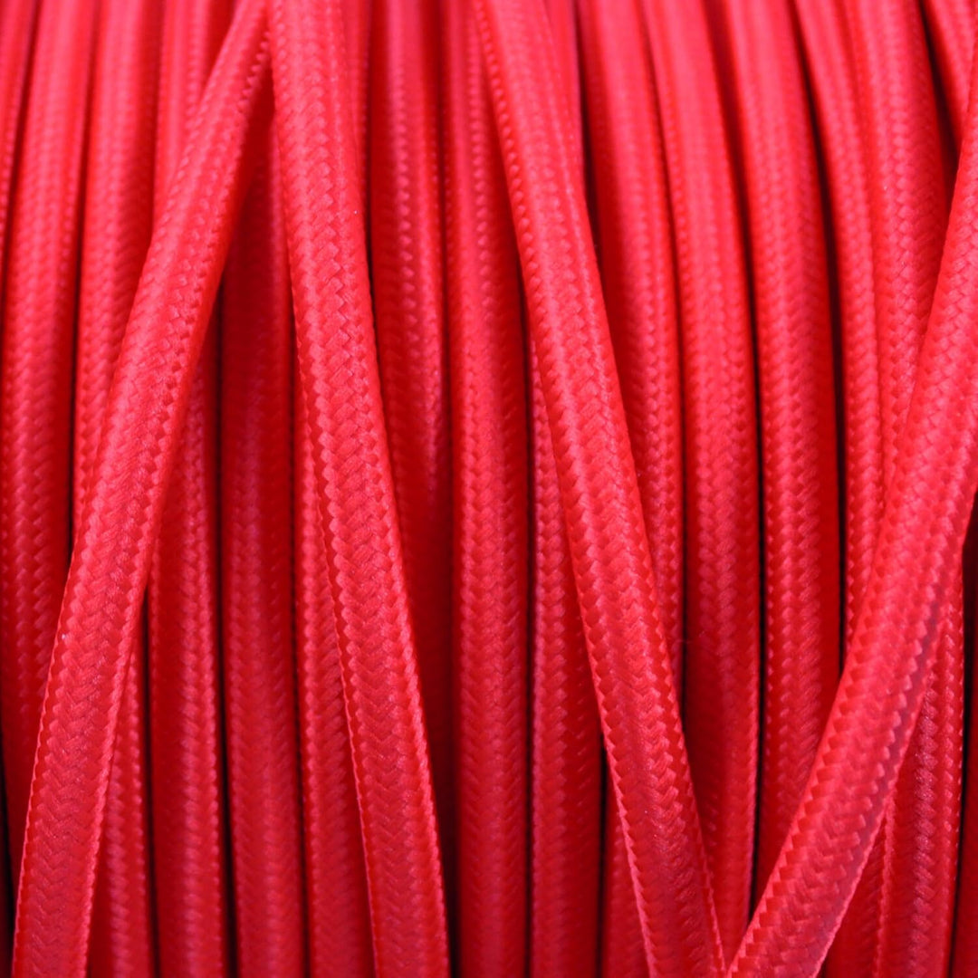 smartect Textilkabel 3-Adrig (3 x 0.75 mm²) Rot, 5 Meter | Vintage Lampenkabel Stoff, Stromkabel tex