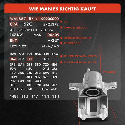 Frankberg 2x Bremssattel Bremszange Vorderachse Kompatibel mit M.u.l.t.i.v.a.n V 2003-2015 T.o.u.a.r