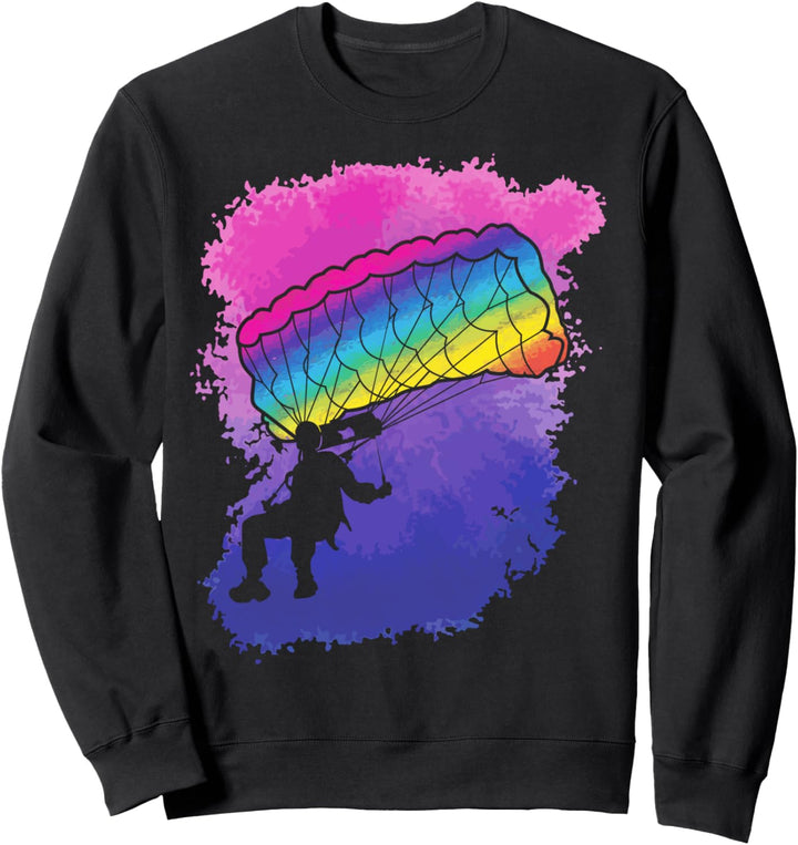 Retro Regenbogen Fallschirm Fallschirmspringer Paraglider Fa Sweatshirt