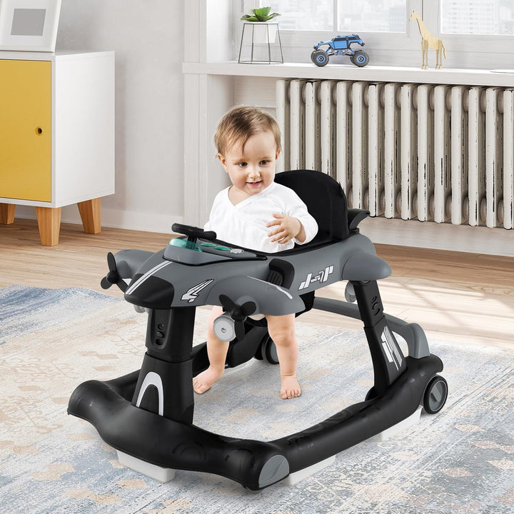 DREAMADE Lauflernhilfe, Babywalker mit Musik, Lichtern, verstellbarer Höhe & Geschwindigkeit, Laufle