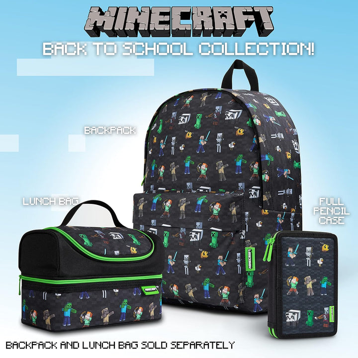 Minecraft Federmäppchen Jungen und Mädchen Mäppchen Gefüllt Creeper Federmappe mit Schreibwaren Game