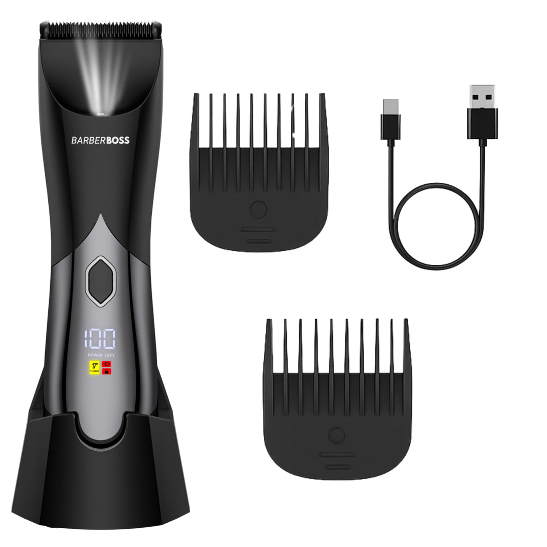 BarberBoss Intimschneider Herren, Kabelloser Körperpfleger, Wasserdichter Elektrischer Haarschneider