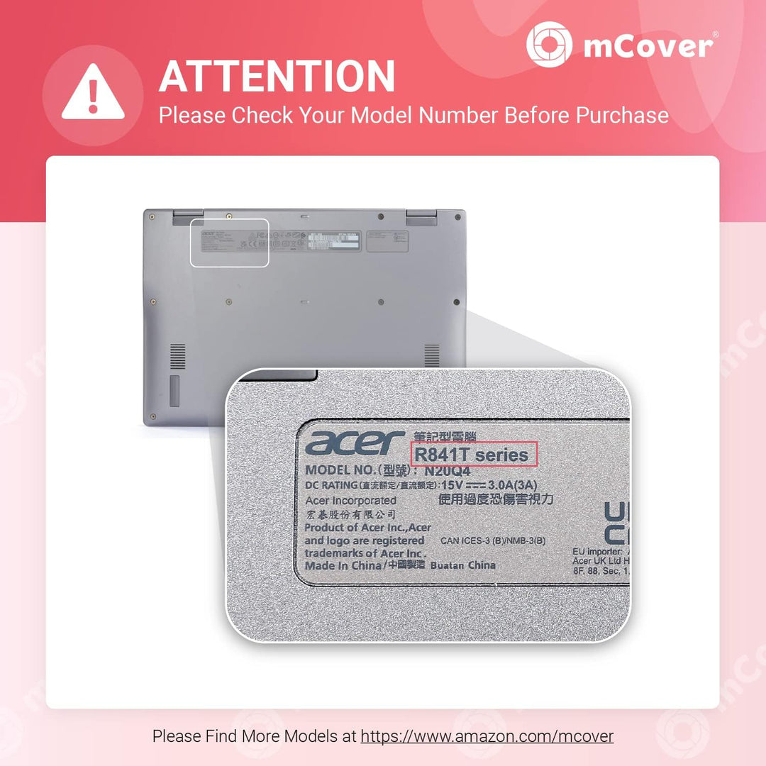 mCover Transparent Hartschalenhülle, nur kompatibel mit Acer Chromebook Enterprise Spin 513 R841T /