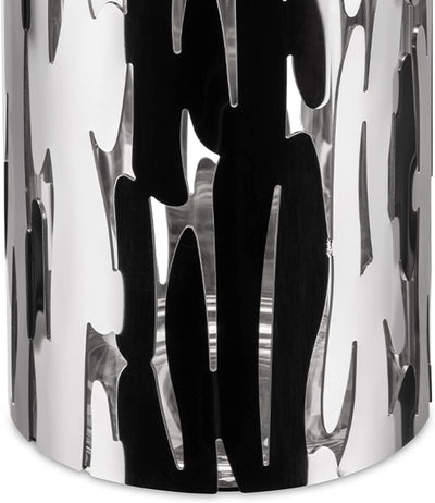 Alessi BM05 Barkvase Blumenvase - Edelstahl 18/10 glänzend poliert mit Behälter aus Glas. Silber, Si