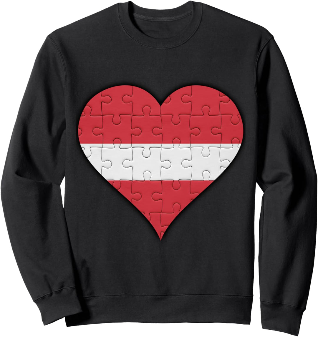 Lettland Lettische Flagge Herz Sweatshirt