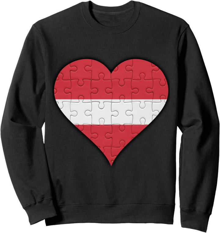 Lettland Lettische Flagge Herz Sweatshirt