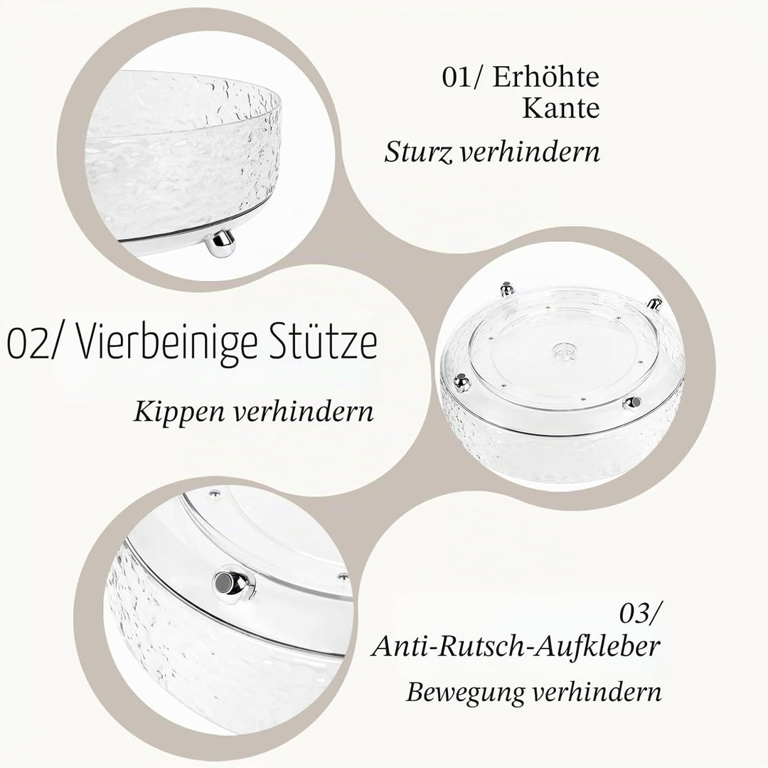 Lazy Susan 360° drehbarer Make up Organizer, 28 cm Parfüm Organizer Tablett, drehbarer Hautpflege Ko