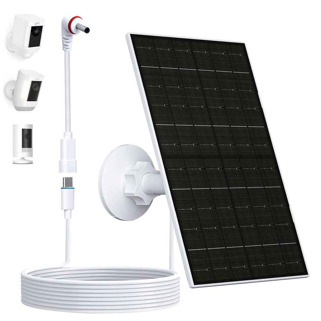 Solarpanel für Ring Kamera, 7W Kompatibel mit Ring Stick Up Cam (2./3. Gen) & Pro, Spotlight Cam Plu