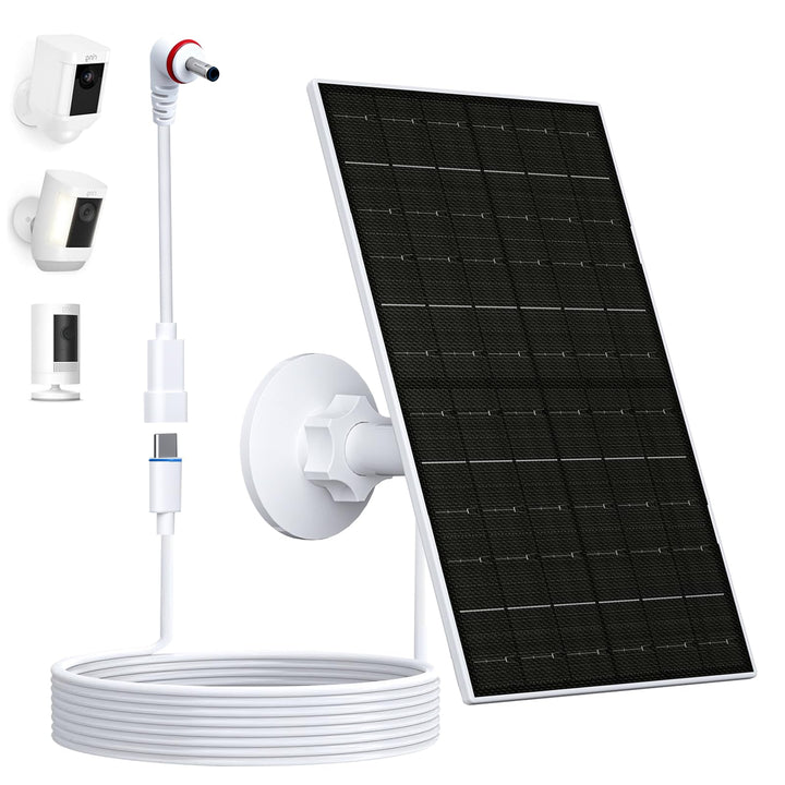 Solarpanel für Ring Kamera, 7W Kompatibel mit Ring Stick Up Cam (2./3. Gen) & Pro, Spotlight Cam Plu