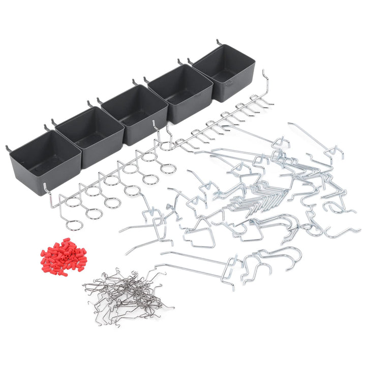 Pegboard Haken Sortiment, Pegboard Zubehör Organizer Kit 114Pcs Universal für Werkbank zur Aufbewahr
