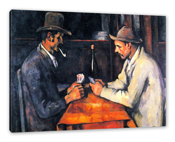 Paul Cézanne - Die Kartenspieler als Leinwandbild / Grösse: 100x70 cm / Wandbild / Kunstdruck / fert