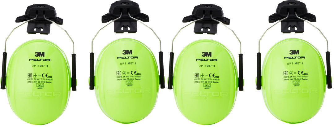 3M H520P3EV Peltor Optime II Kapselgehörschutz Helmet Mounted Single Hi-viz, Helmet Mounted Single H
