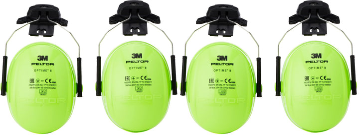 3M H520P3EV Peltor Optime II Kapselgehörschutz Helmet Mounted Single Hi-viz, Helmet Mounted Single H