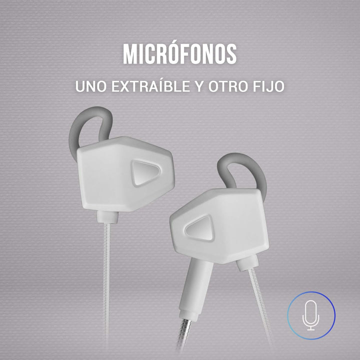 Mars Gaming Gaming MIHXW Weiss, In-Ear-Kopfhörer mit Mikrofon, PS4/PS5/XBOX/SWITCH/PC, pequeño, MIHX