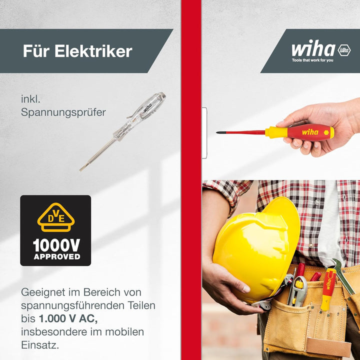 Wiha Werkzeug Set Elektriker gemischt 12-tlg. in Tasche (36389) Set Elektriker, 12-tlg.