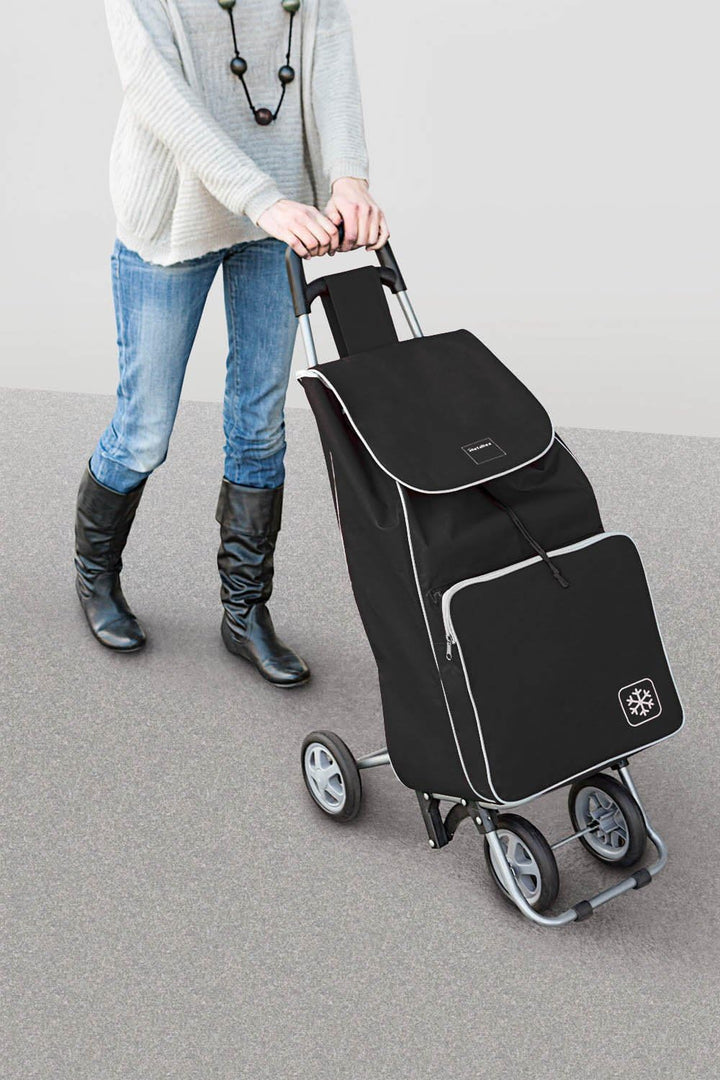 METALTEX CARRO COMPRA 4R. Bolsa FRIGO 'Aloe' Negro, Detailed in The Description, schwarz, Zentimeter